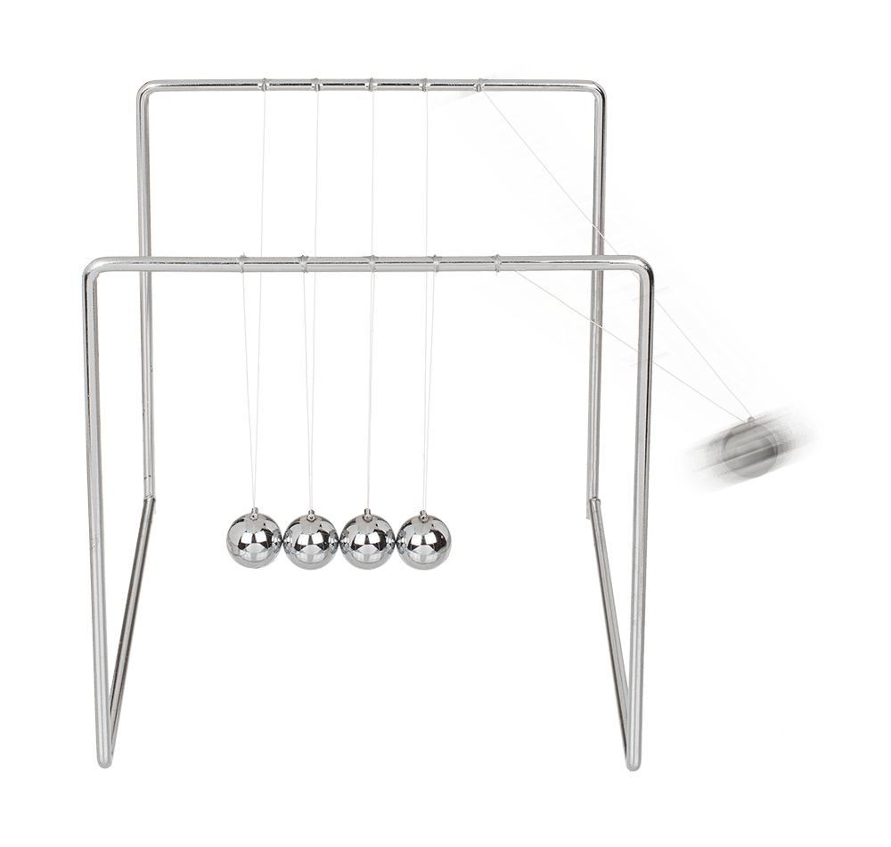 Newton's Cradle  ca. 15 x 14 x 14 cm,