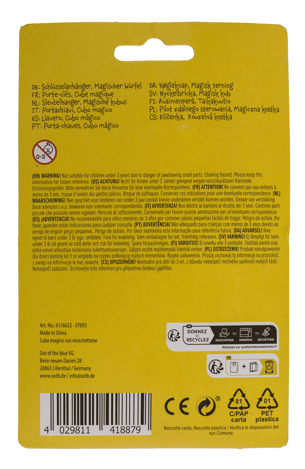 Magic Cube with carabiner hook,