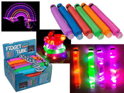 Fidget Pop Tube with LED, approx. 20 cm,