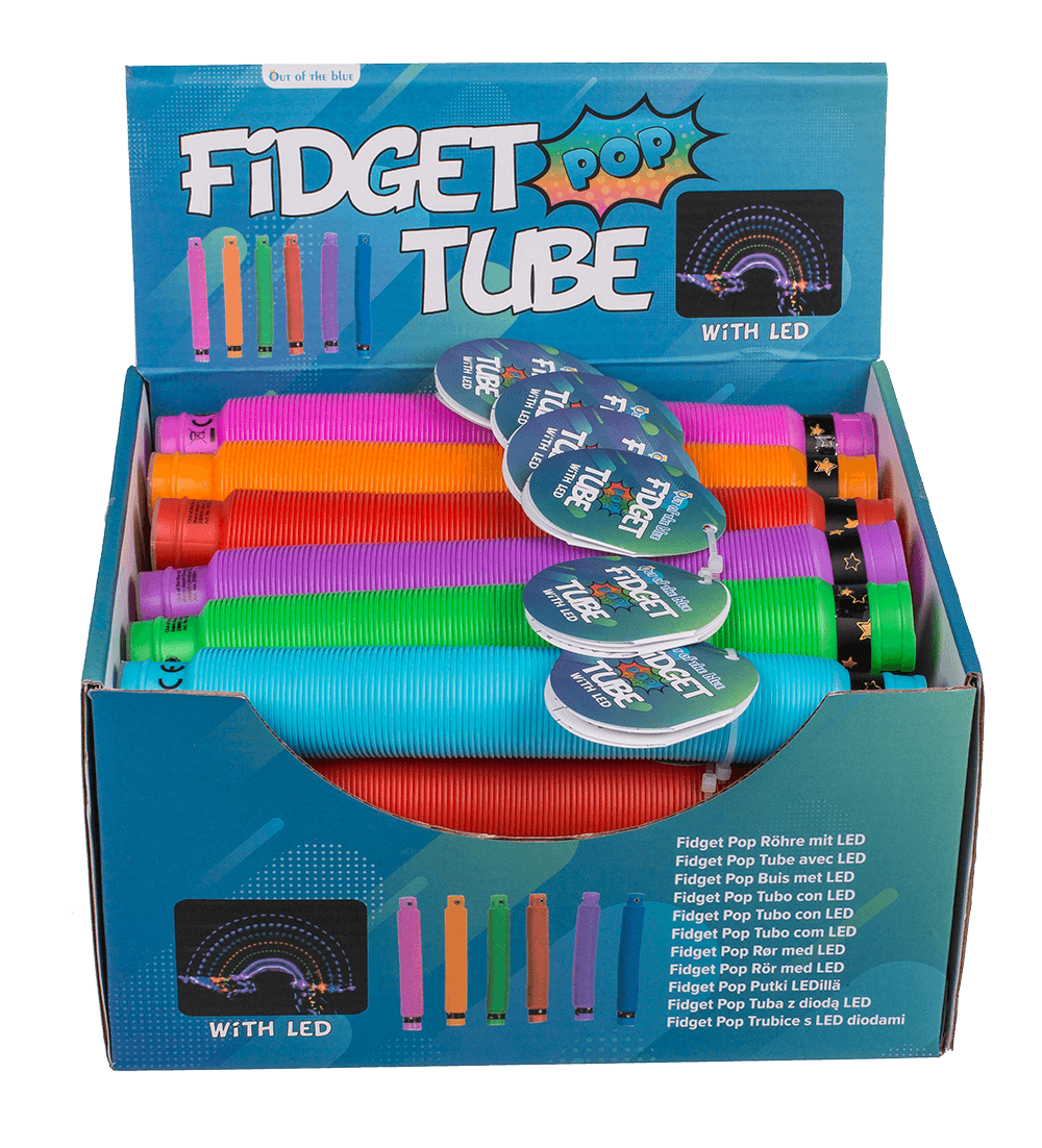 Fidget Pop Tube with LED, approx. 20 cm,