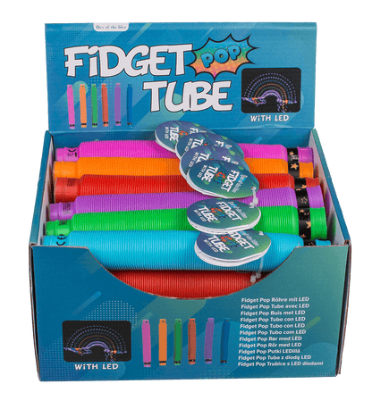 Fidget Pop Tube with LED, approx. 20 cm,