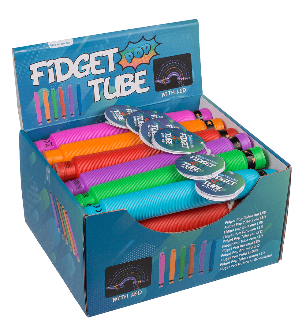 Fidget Pop Tube with LED, approx. 20 cm,