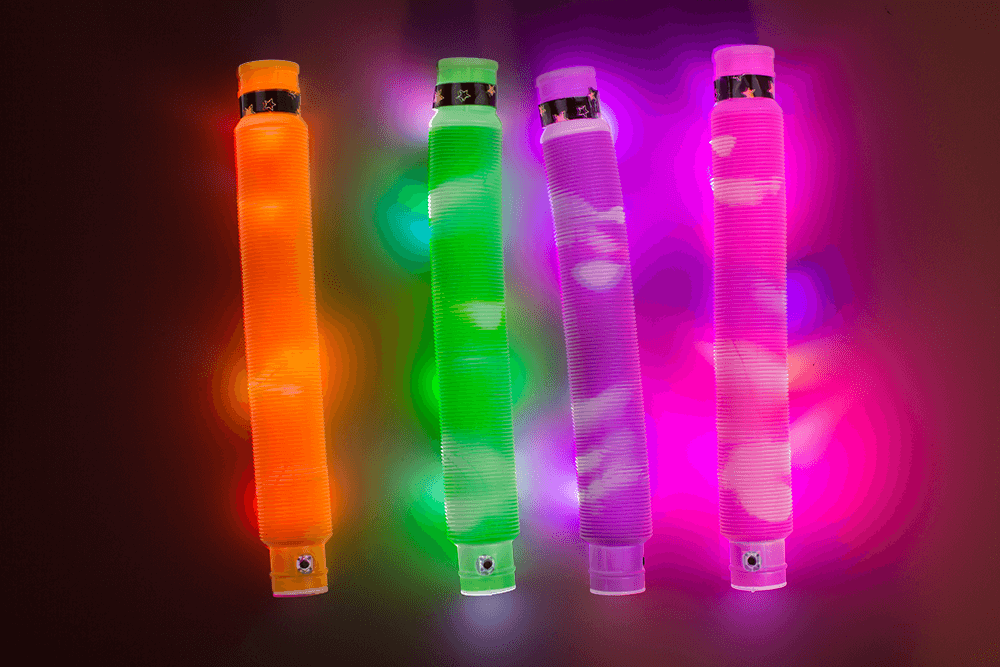 Fidget Pop Tube with LED, approx. 20 cm,