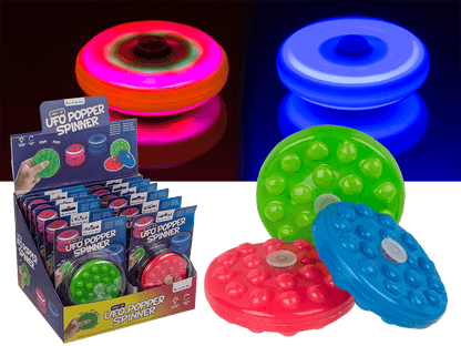 Ufo Popper Spinner, with LED (incl. batteries)