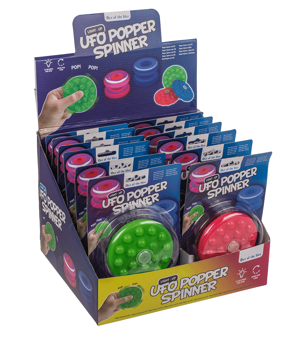Ufo Popper Spinner, with LED (incl. batteries)