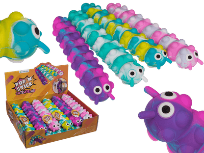Fidget Pop N' Stick Toy, Caterpillar,