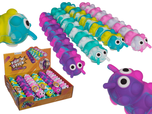 Fidget Pop N' Stick Toy, Caterpillar,
