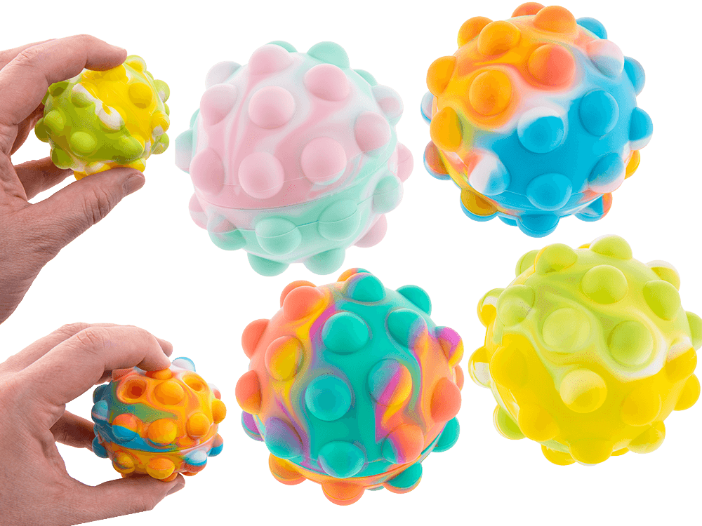 Fidget Pop Ball, Rainbow; D. ca. 7 cm,