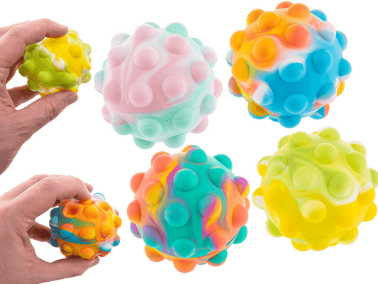 Fidget Pop Ball, Rainbow; D. ca. 7 cm,