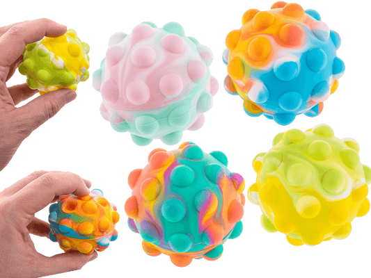 Fidget Pop Ball, Rainbow; D. ca. 7 cm,