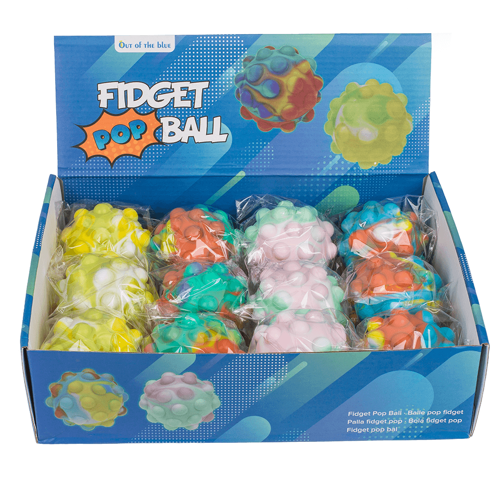 Fidget Pop Ball, Rainbow; D. ca. 7 cm,