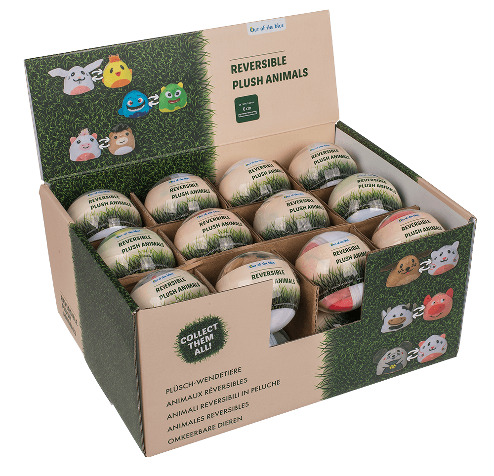 Reversible Plush Animals in Capsule,