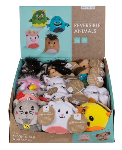 Reversible Animals with carabiner, ca. 9 cm,