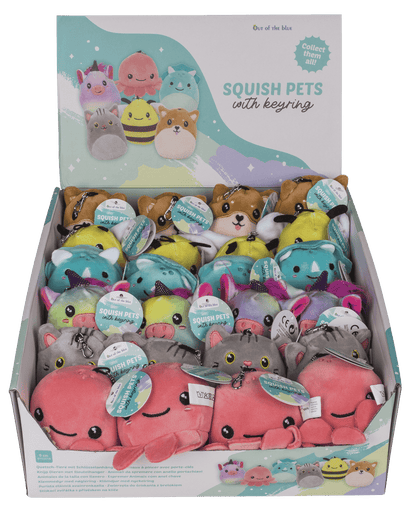 Squish Pets with keyring, approx. 9 cm,