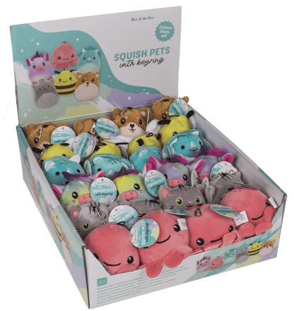 Squish Pets with keyring, approx. 9 cm,
