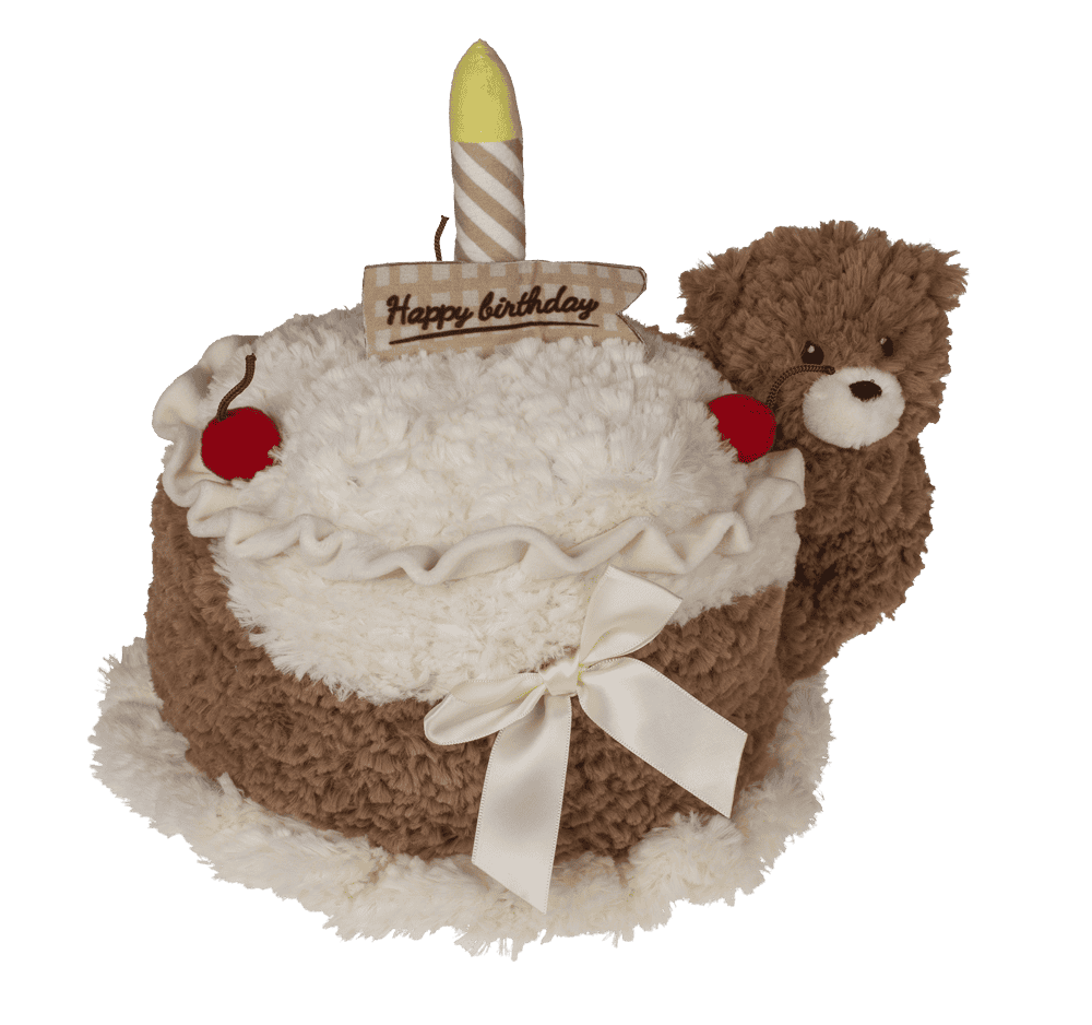 Gâteau et ours, Happy Birthday, en peluche