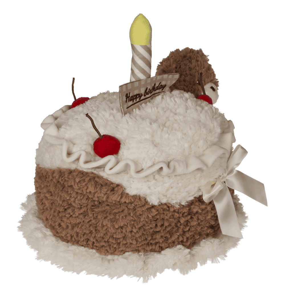 Gâteau et ours, Happy Birthday, en peluche