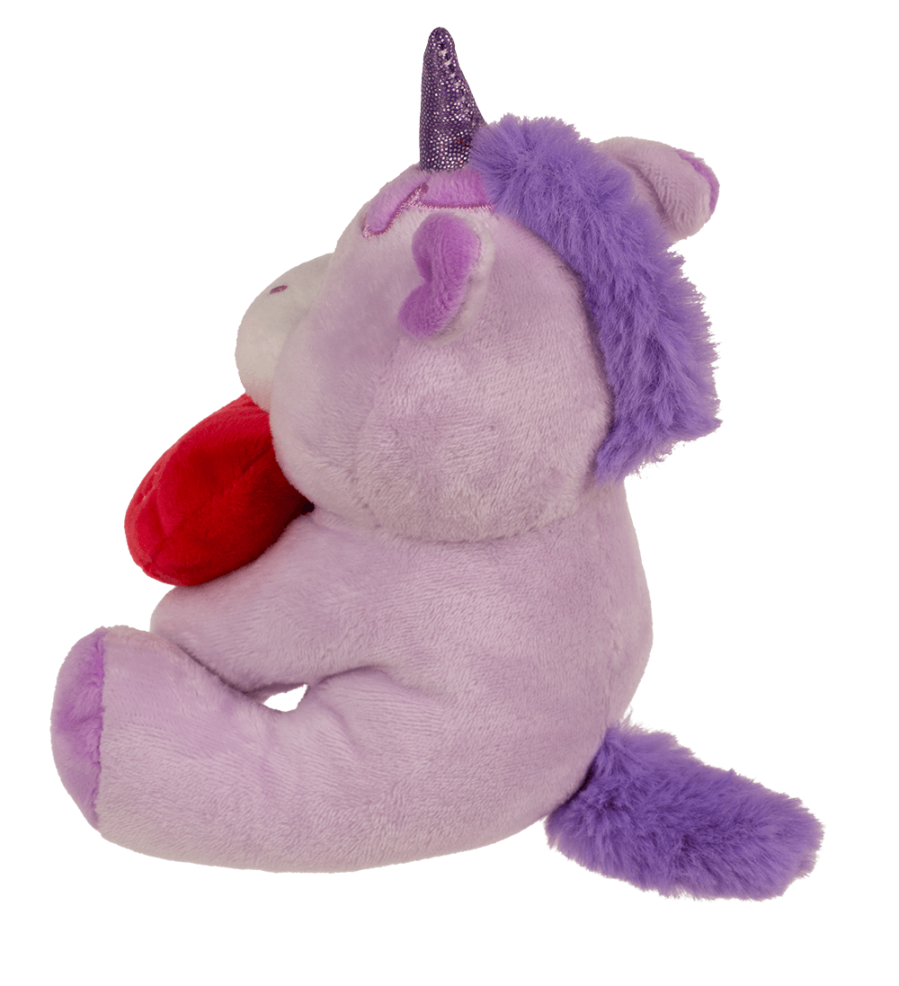 Plush Unicorn with Loveheart, 16 x 11 cm,