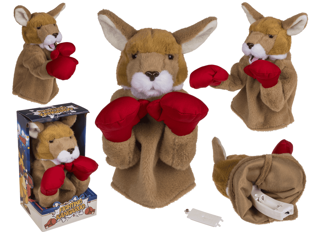 Plush Fighting Kangaroo, 19 x 12 cm,