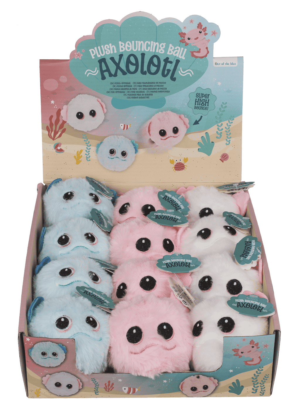 Plush bouncing ball Axolotl,