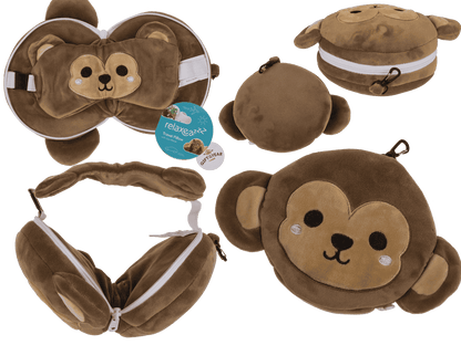 Kids Plush travel pillow with eye mask,