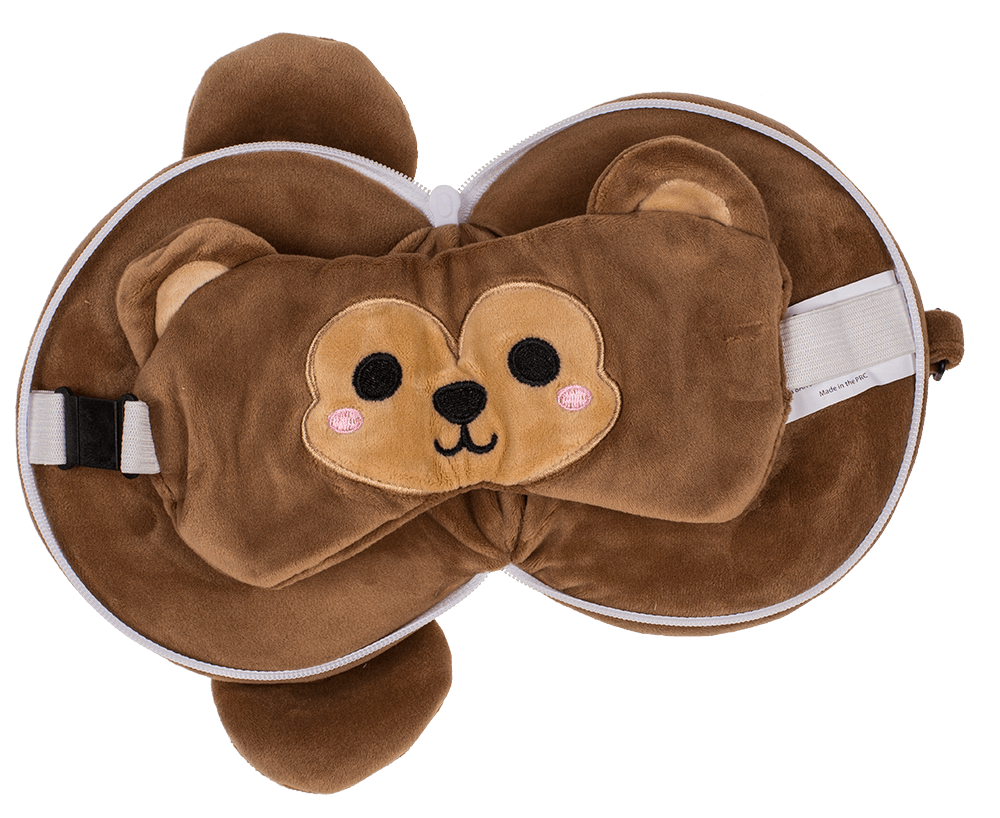Kids Plush travel pillow with eye mask,