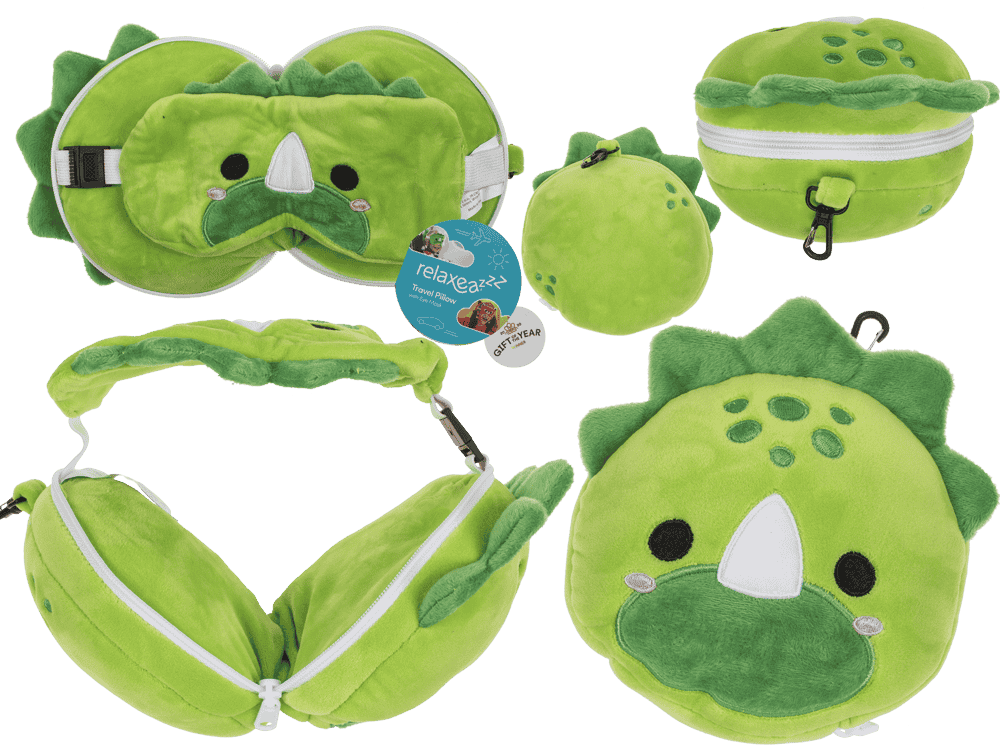 Kids Plush travel pillow with eye mask,