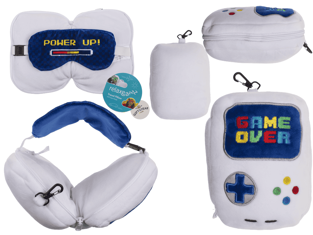 Kids Plush travel pillow with eye mask,