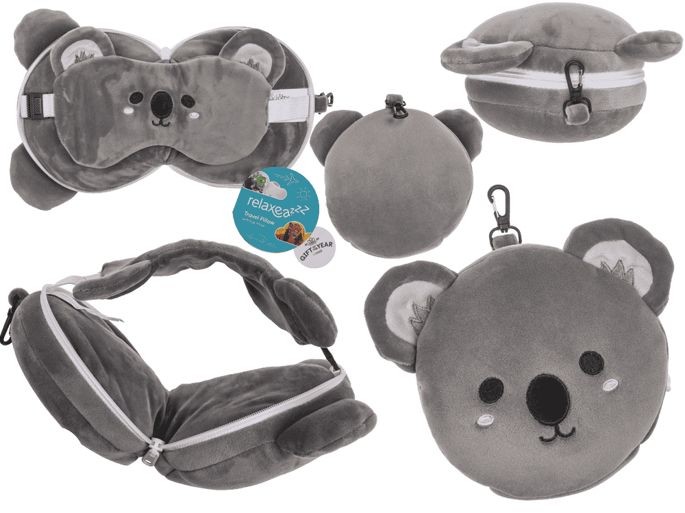 Kids Plush travel pillow with eye mask,