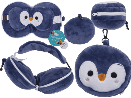 Kids Plush travel pillow with eye mask,