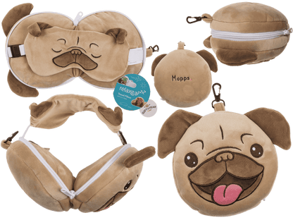 Kids Plush travel pillow with eye mask,