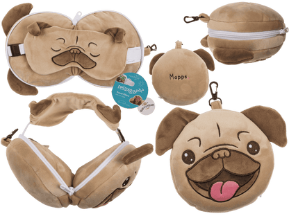 Kids Plush travel pillow with eye mask,