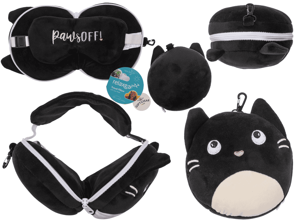 Kids Plush travel pillow with eye mask,