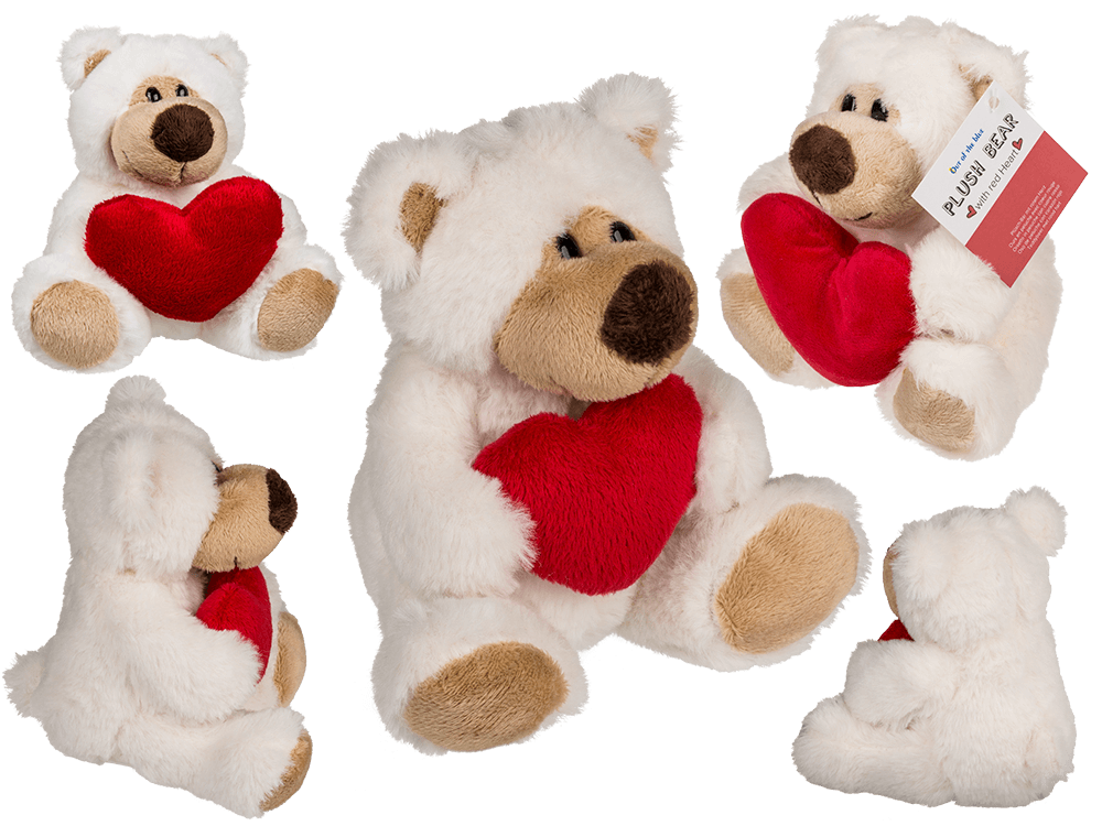 Plush bear with red heart, Big Love,