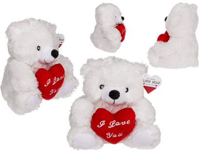 Plush bear with red heart, I love you,