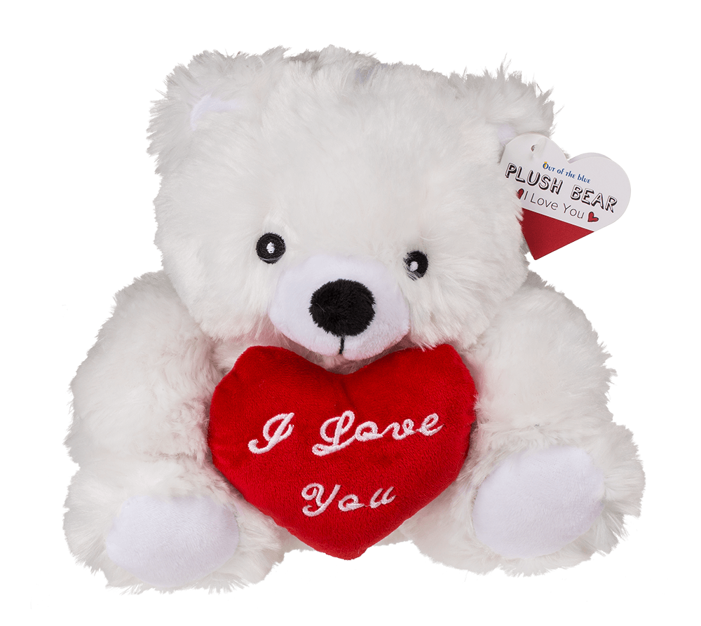 Plush bear with red heart, I love you,