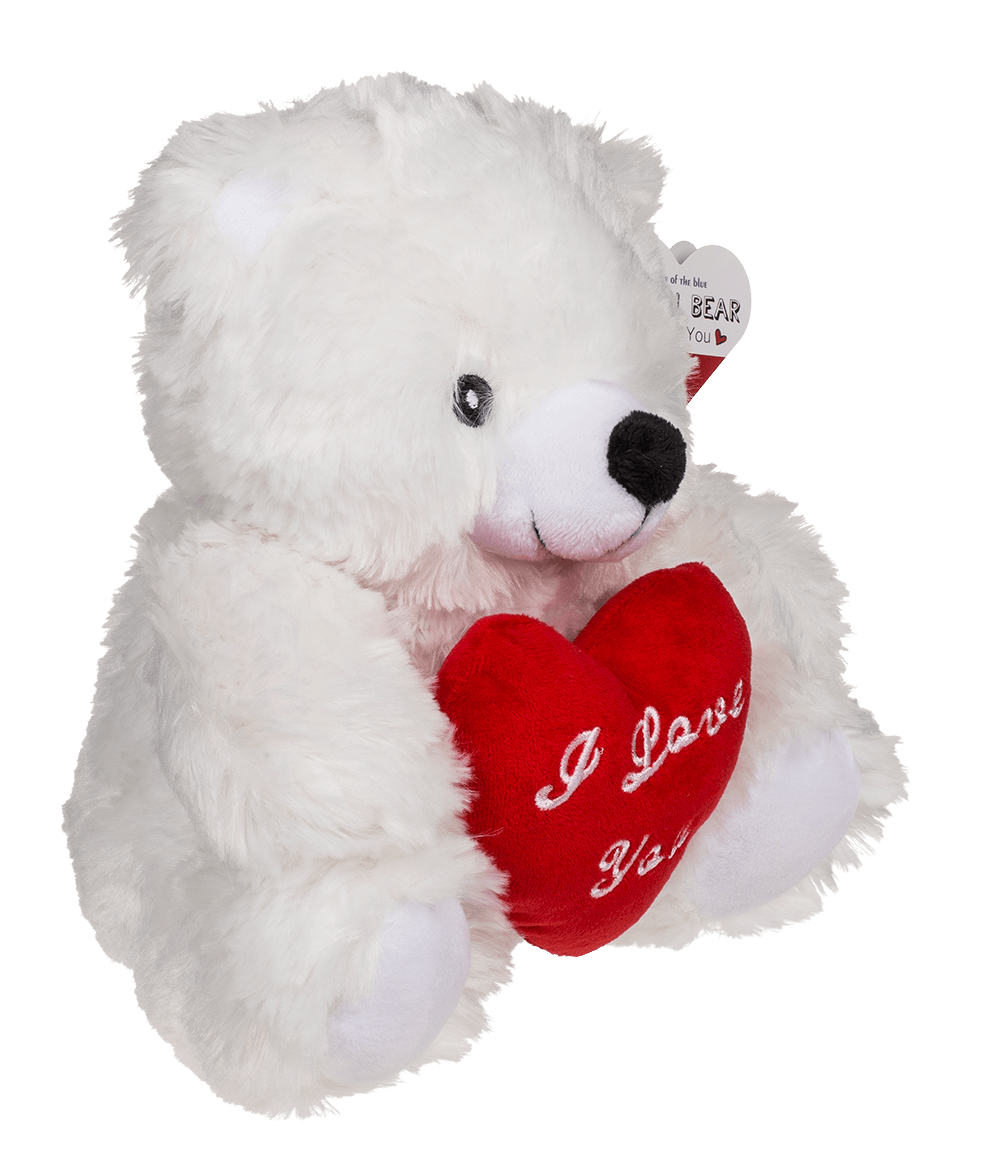 Plush bear with red heart, I love you,