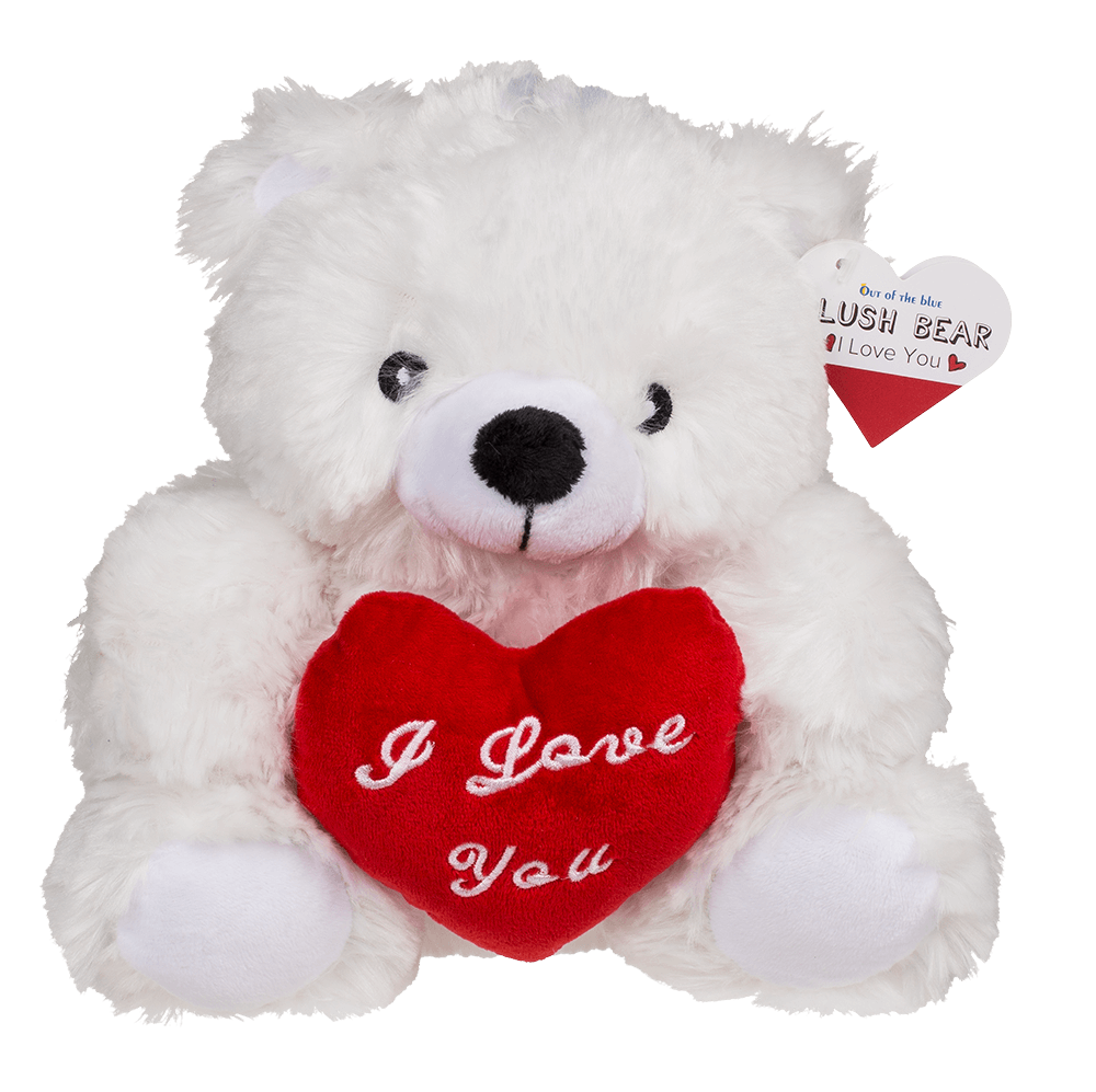 Plush bear with red heart, I love you,