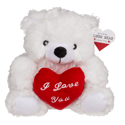 Plush bear with red heart, I love you,