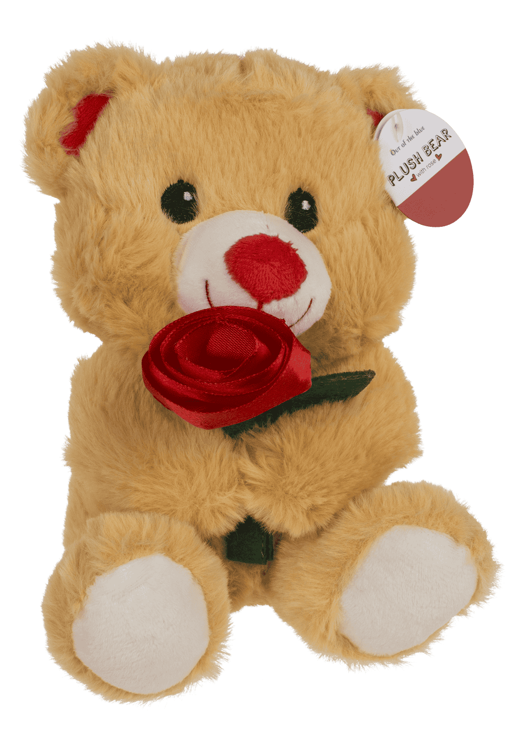 Plush Bear with Rose, 18 cm,