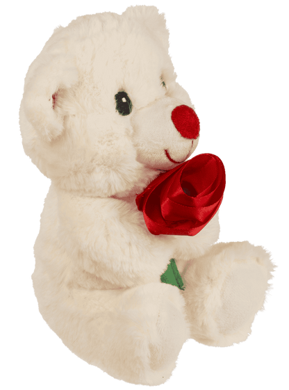 Plush Bear with Rose, 18 cm,