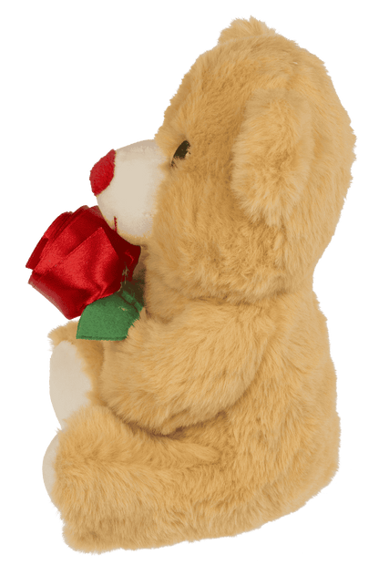Plush Bear with Rose, 18 cm,