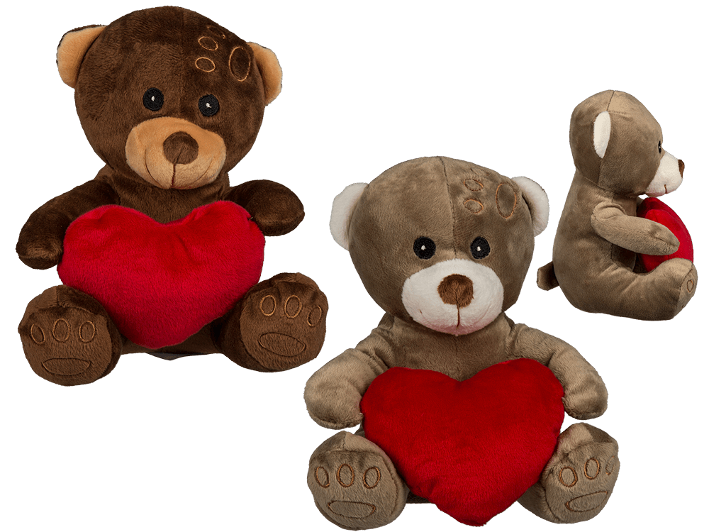 Plush bear with red heart,