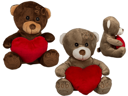 Plush bear with red heart,