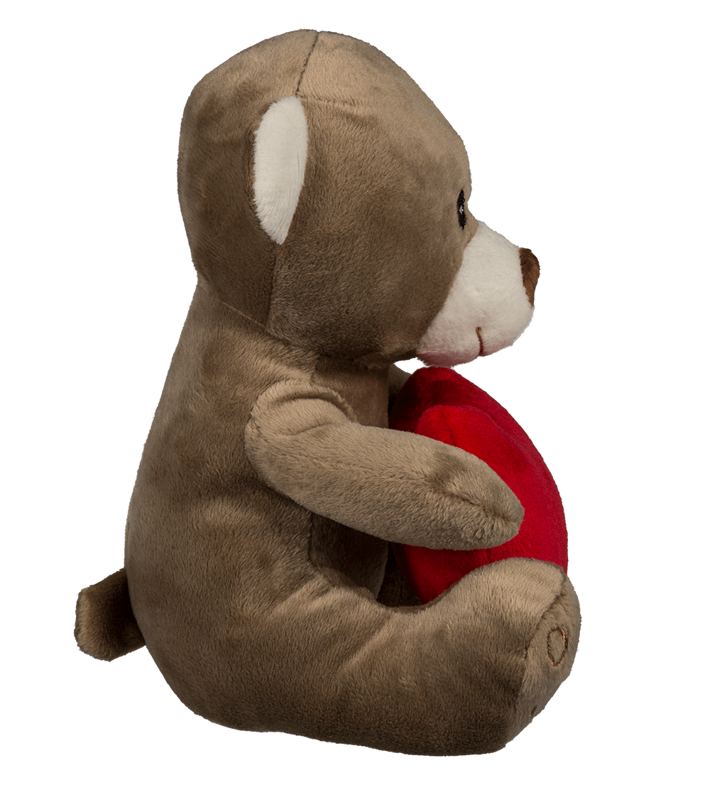 Plush bear with red heart,