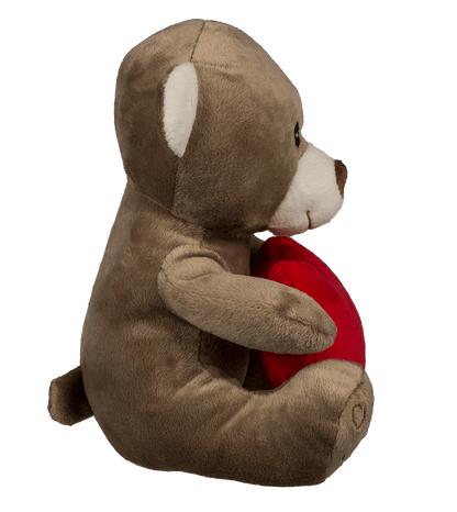 Plush bear with red heart,
