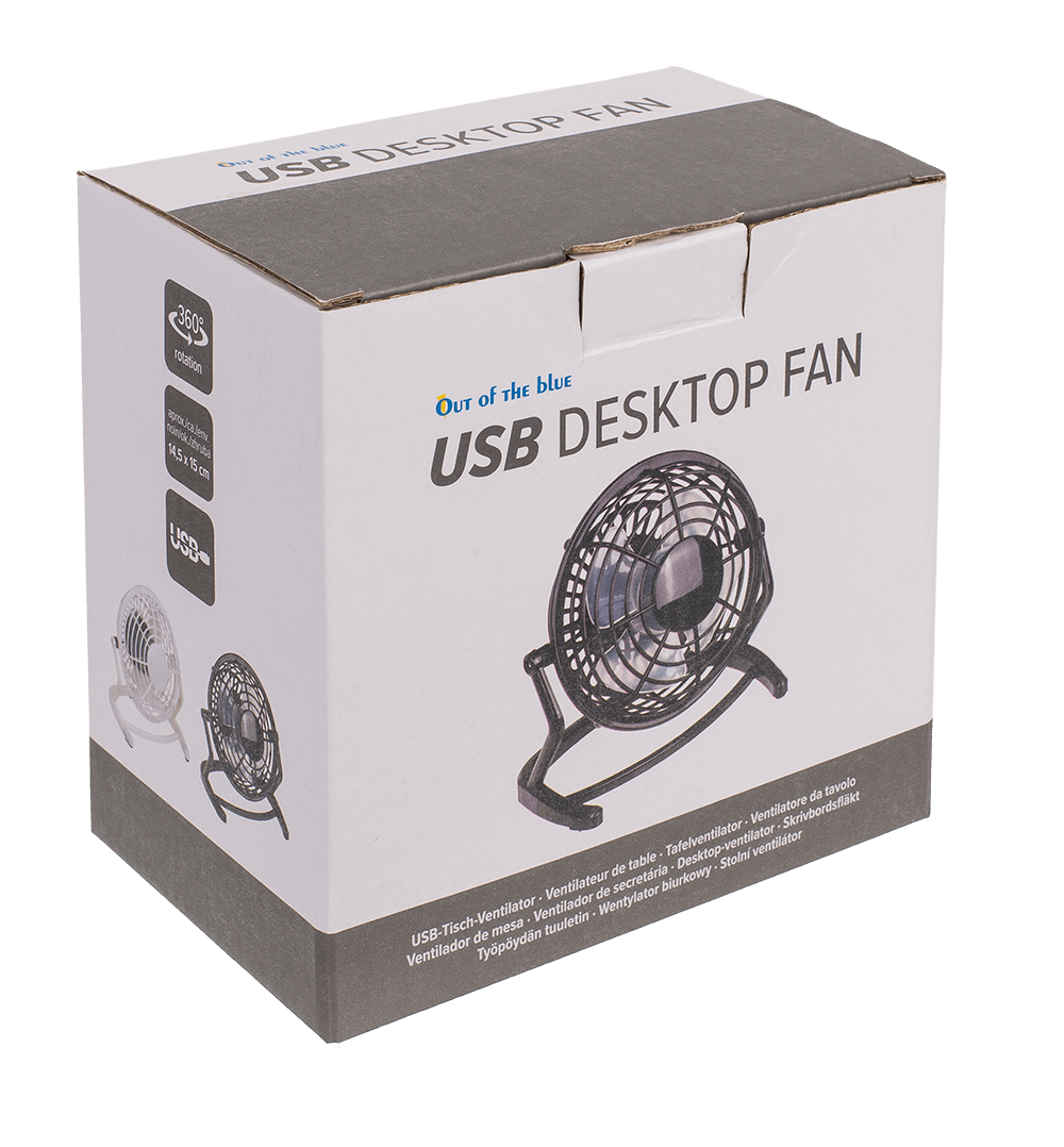 Desktop fan with USB cable,