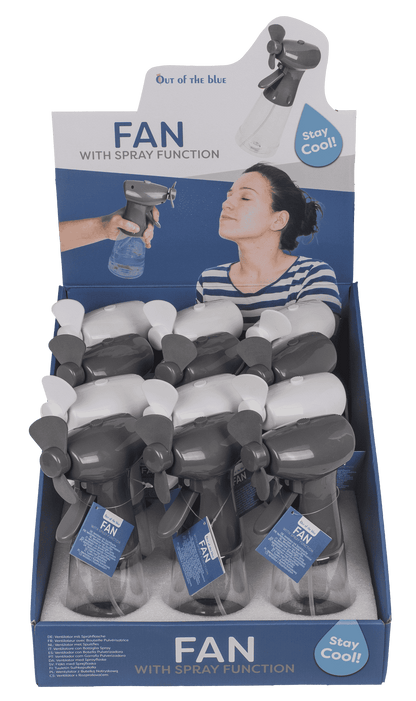 Fan with spraying bottle,