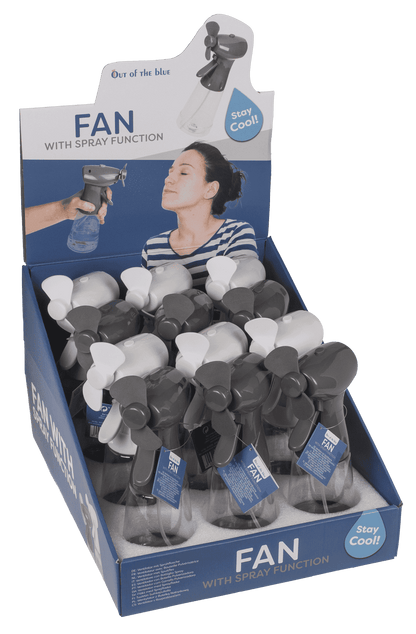 Fan with spraying bottle,