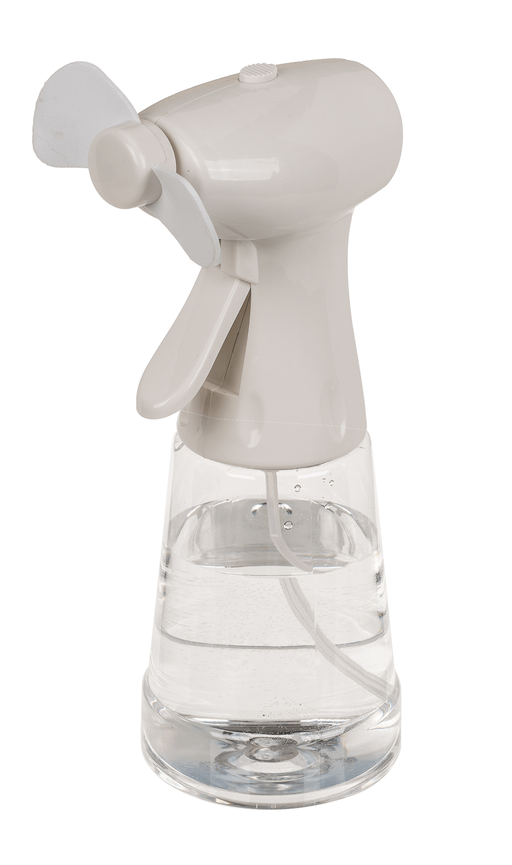 Fan with spraying bottle,